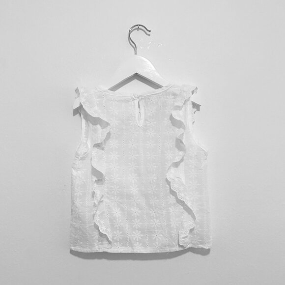 NWT Pretty Girls Eyelet Lace Embroidery Blouse & Bubble Shorts 2 Piece Ser 6Y - Picture 3 of 6